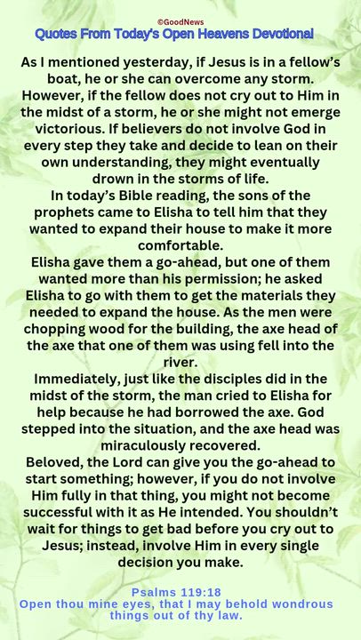 #QuoteFromTodaysOpenHeaven
Read through and follow the steps and action points. Be inspired, love Go...