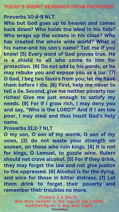 #DailyScriptureDelightsFromProverbs
Proverbs 4:7-9 TLB
Getting wisdom is the most important thing yo...