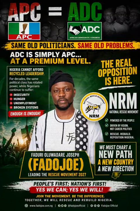 This Election won't  be APC versus ADC but People of Nigeris versus These Politicians .
We wont chan...