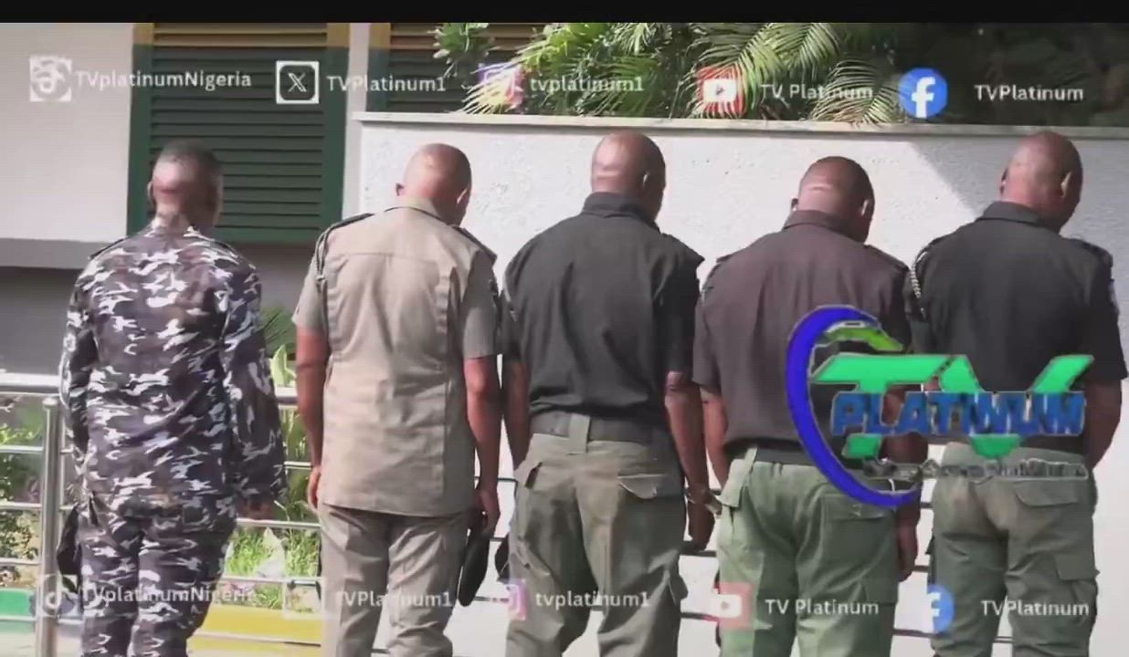 Nigeria Police Parade ASP Nuhu Usman and 3 policemen who Killed Mene Ogidi in Delta State