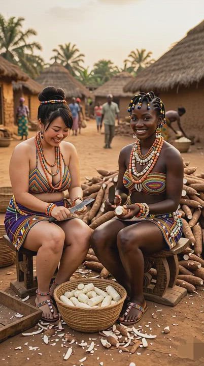 Japanese beauty + African beauty! ##BourgeonAilog @followers