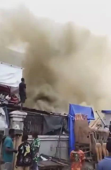 Fire Outbreak At Tejuosho Market In Lagos State