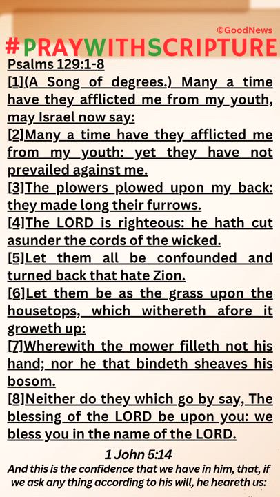 #PrayWithScriptureTodaysBibleReading
Psalms 130:1-8
[1](A Song of degrees.) Out of the depths have I...
