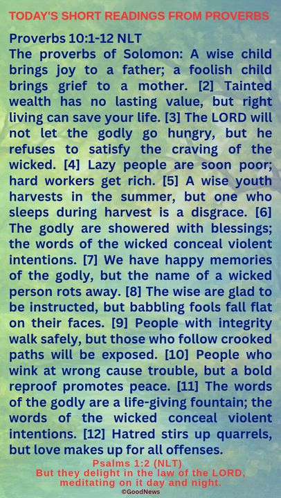 #DailyScriptureDelightsFromProverbs
Proverbs 4:7-9 TLB
Getting wisdom is the most important thing yo...