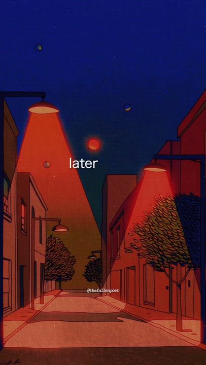 I saw this video and it made me think of all the times we put things off for "later". Tomorrow isn't...