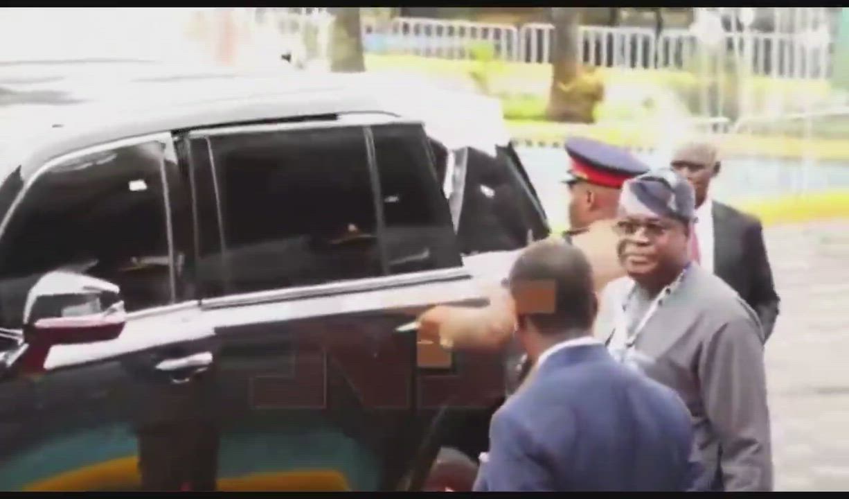 President Bola Tinubu arrives at the Kenyatta International Convention Centre for the Africa-France...