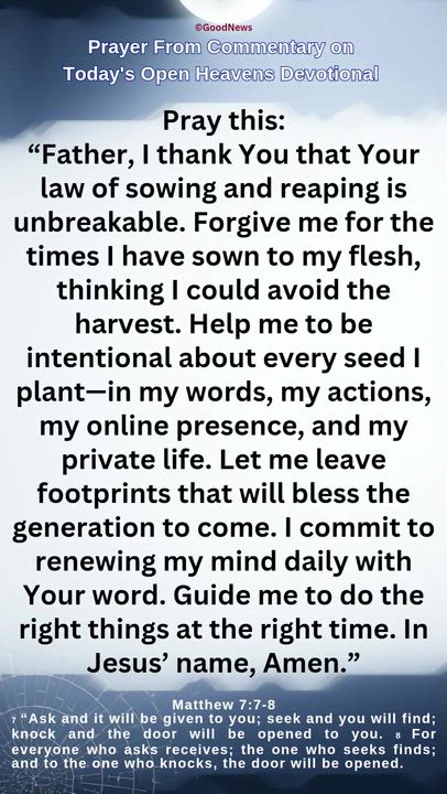 #Prayer from Commentary on Today's Open Heavens Devotional by Pastor E A Adeboye

1 John 5:14-15 Voi...