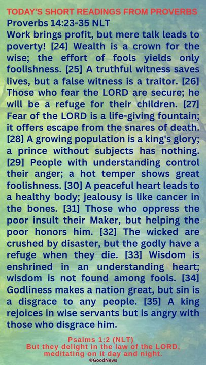 #DailyScriptureDelightsFromProverbs
Proverbs 4:7-9 TLB
Getting wisdom is the most important thing yo...