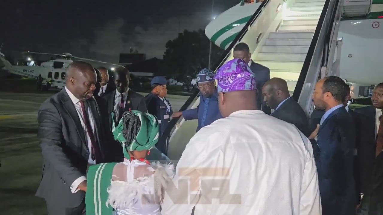 President Bola Tinubu has returned to Lagos following his visit to France, Kenya, and Rwanda.