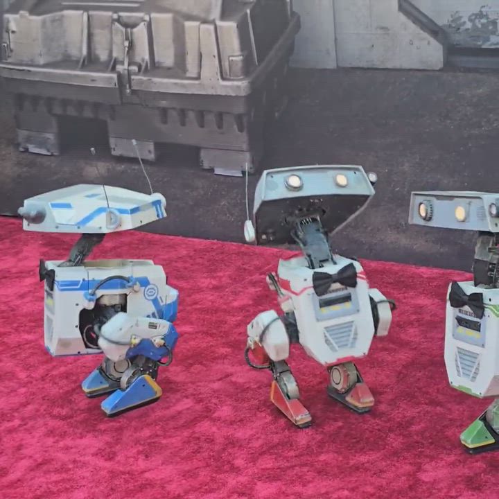 The droids Red, Grek, and Oskar were dancing at ‘THE MANDALORIAN & GROGU’ world premiere in Hollywoo...
