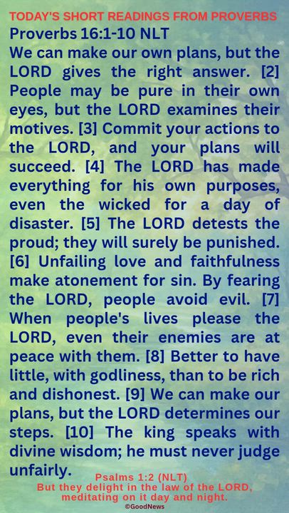 #DailyScriptureDelightsFromProverbs
Proverbs 4:7-9 TLB
Getting wisdom is the most important thing yo...