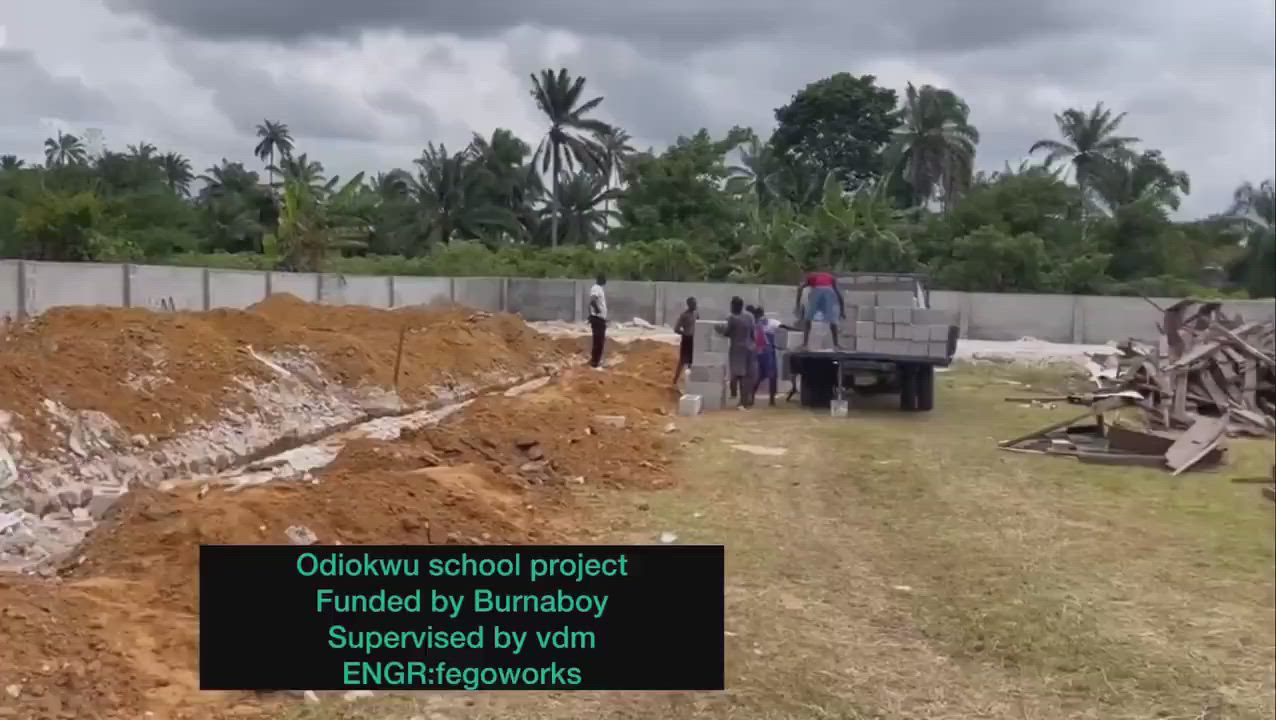 Verydarkman gives update on school project in Rivers state funded by Burna boy and supervised by him