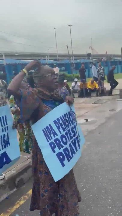 Old NPA retirees protested, demanding for 16 years pension at NPA entrance gate