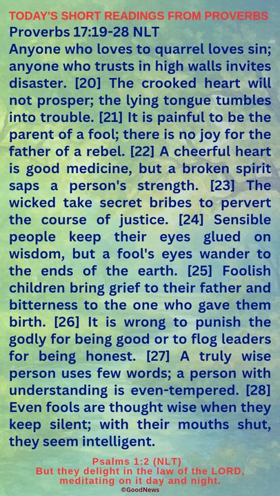 #DailyScriptureDelightsFromProverbs
Proverbs 4:7-9 TLB
Getting wisdom is the most important thing yo...
