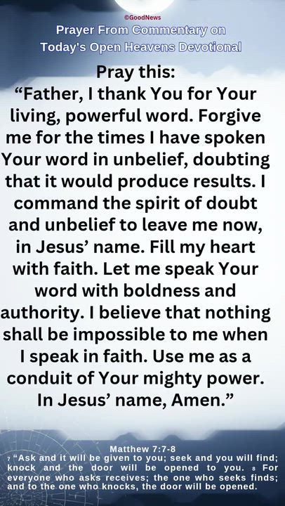 #Prayer from Commentary on Today's Open Heavens Devotional by Pastor E A Adeboye

1 John 5:14-15 Voi...