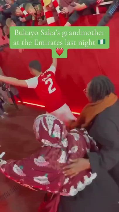 Bukayo Saka's grandmother travelled all the way from Oro, Kwara State, Nigeria to the Emirates and w...