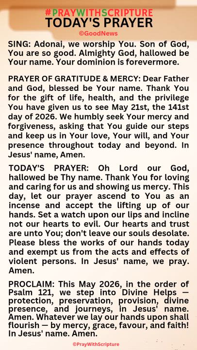 #PrayWithScriptureTodaysPrayer
TODAY'S PRAYER: Oh Lord our God, hallowed be Thy name. Thank You for...