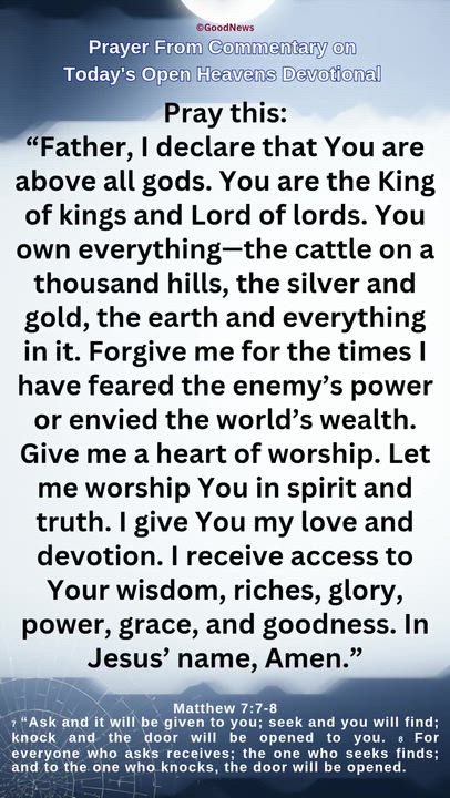#Prayer from Commentary on Today's Open Heavens Devotional by Pastor E A Adeboye

1 John 5:14-15 Voi...