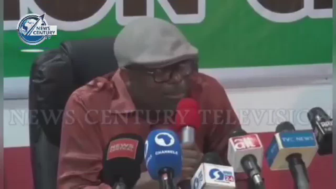 Rivers State Governor Sim Fubara announcing APC presidential primary election results in Rivers Stat...