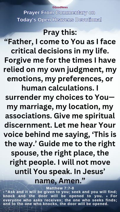 #Prayer from Commentary on Today's Open Heavens Devotional by Pastor E A Adeboye

1 John 5:14-15 Voi...