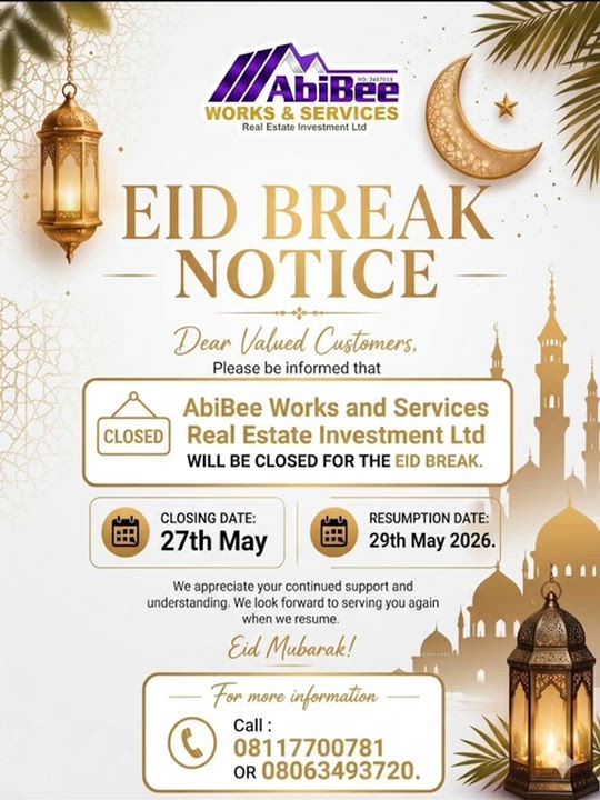 NOTICE ON EID AL ADHA BREAK!!!

Dear smart Investors, Please be informed that our office will be tem...