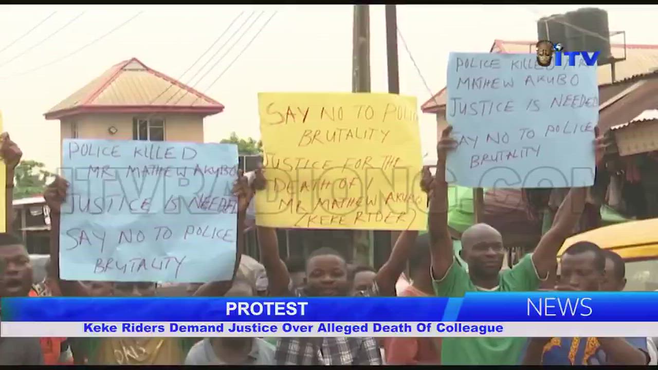 Keke Riders Demand Justice Over Alleged Death Of Colleague following an encounter with a police offi...