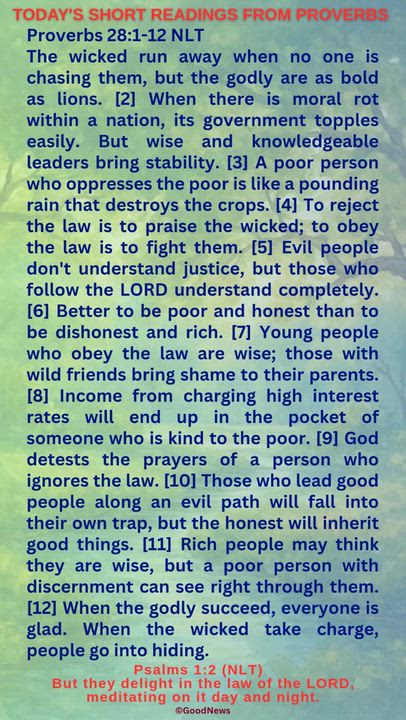 #DailyScriptureDelightsFromProverbs
Proverbs 4:7-9 TLB
Getting wisdom is the most important thing yo...