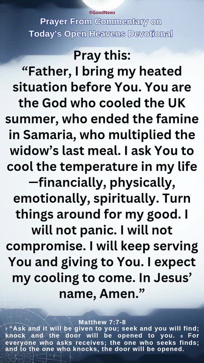 #Prayer from Commentary on Today's Open Heavens Devotional by Pastor E A Adeboye

1 John 5:14-15 Voi...