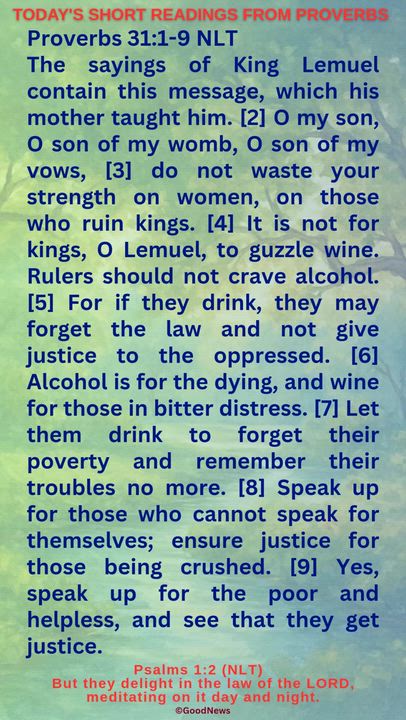 #DailyScriptureDelightsFromProverbs
Proverbs 4:7-9 TLB
Getting wisdom is the most important thing yo...