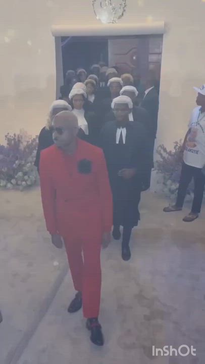 Pretty Mike of Lagos attended a 50th birthday party of a friend with 50 boys and girls dressed as la...