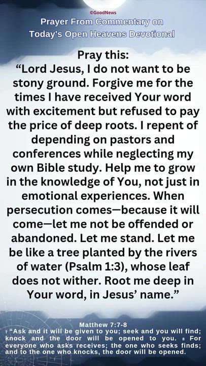 #Prayer from Commentary on Today's Open Heavens Devotional by Pastor E A Adeboye

1 John 5:14-15 Voi...