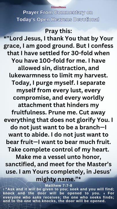 #Prayer from Commentary on Today's Open Heavens Devotional by Pastor E A Adeboye

1 John 5:14-15 Voi...