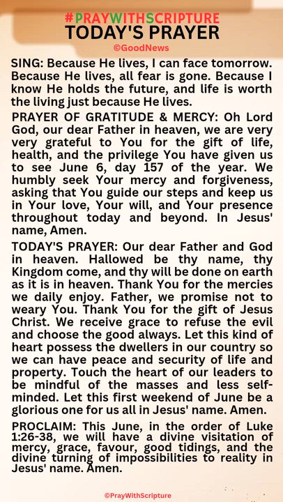 #PrayWithScriptureTodaysPrayer 
TODAY'S PRAYER: Our dear Father and God in heaven. Hallowed be thy n...