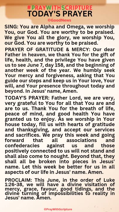 #PrayWithScriptureTodaysPrayer 
Father Lord, we are very, very grateful to You for all that You are...