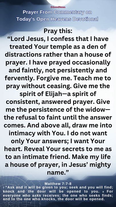 #Prayer from Commentary on Today's Open Heavens Devotional by Pastor E A Adeboye

1 John 5:14-15 Voi...