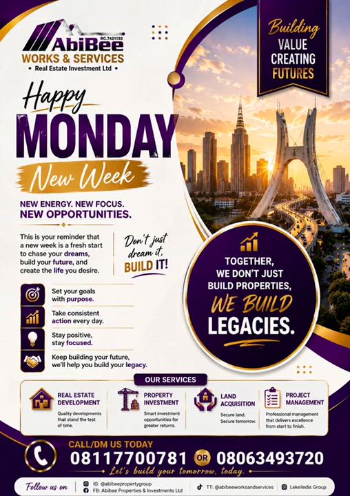Cheers to a new week. rise with determination, work with purpose and end the week with results. Happ...