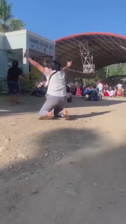 A scary video shows the moment a magnitude 7.8 earthquake struck Tubalan Elementary School earlier t...