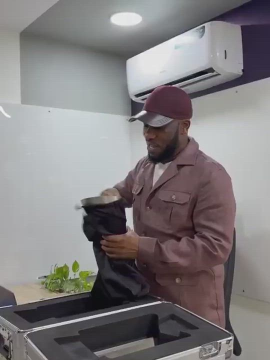 Nigerian legend Jay Jay Okocha receives his FIFA World Cup Superior Player of the Match award for hi...