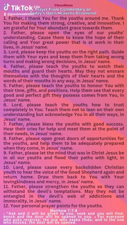 #Prayer from Today's Open Heavens Devotional by Pastor E A Adeboye

1 John 5:14-15 Voice
We live in...