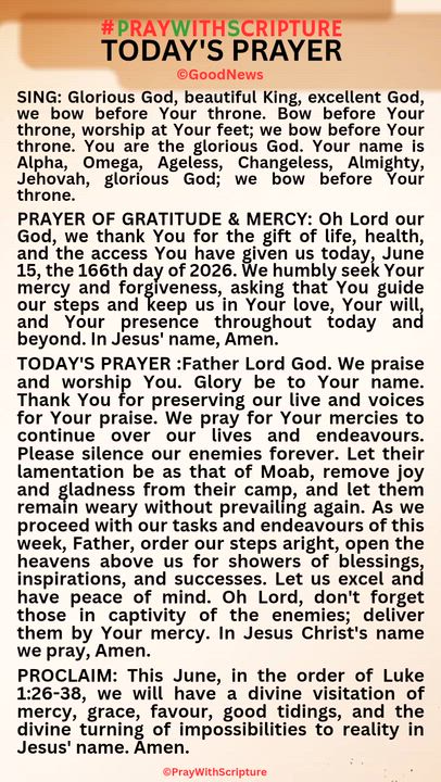 #PrayWithScriptureTodaysPrayer 
Father Lord God. We praise and worship You. Glory be to Your name. T...