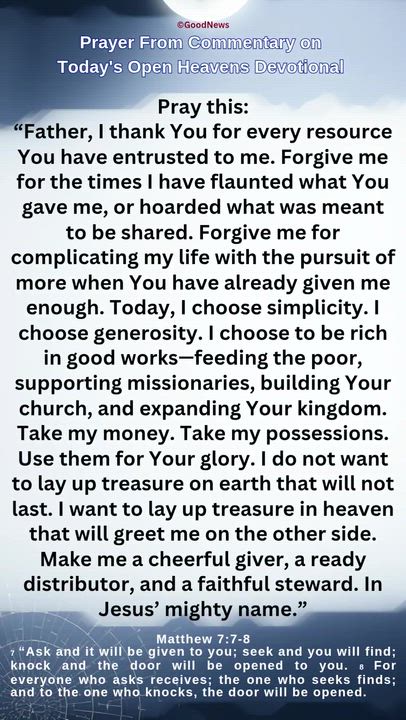 #Prayer from Commentary on Today's Open Heavens Devotional by Pastor E A Adeboye

1 John 5:14-15 Voi...