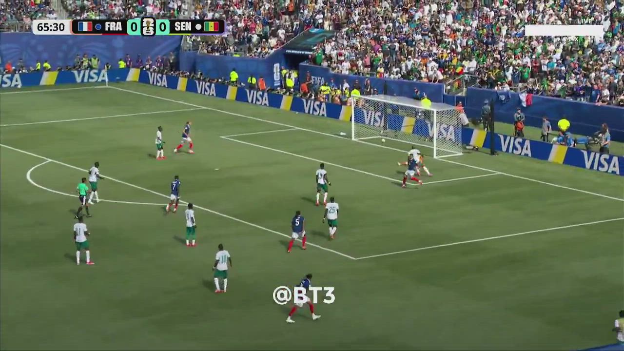 Kylian Mbappé scored on his third consecutive World Cup and officially ties Giroud for top French go...