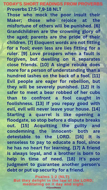 #DailyScriptureDelightsFromProverbs
Proverbs 4:7-9 TLB
Getting wisdom is the most important thing yo...