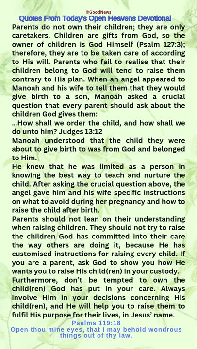 #QuoteFromTodaysOpenHeaven
Read through and follow the steps and action points. Be inspired, love Go...