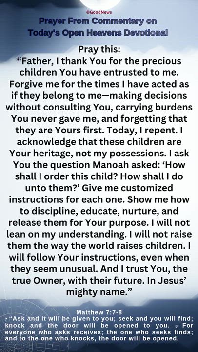 #Prayer from Commentary on Today's Open Heavens Devotional by Pastor E A Adeboye

1 John 5:14-15 Voi...