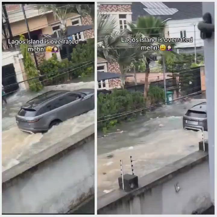 “Lagos island is overrated”

~ Lady says as she shares video of flooded street