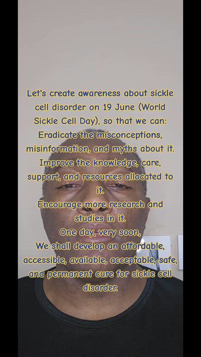 Let's create awareness about sickle cell disorder on 19 June (World Sickle Cell Day), so that we can...