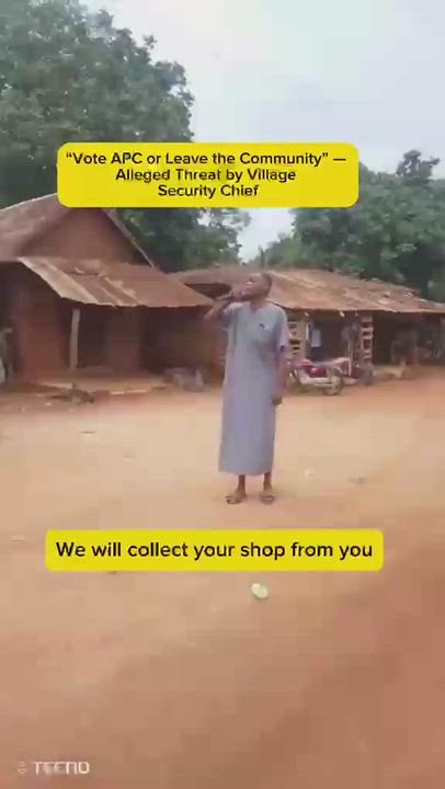 A CSO at a village in Enugu was seen threatening the villagers that if the don't vote APC, they will...