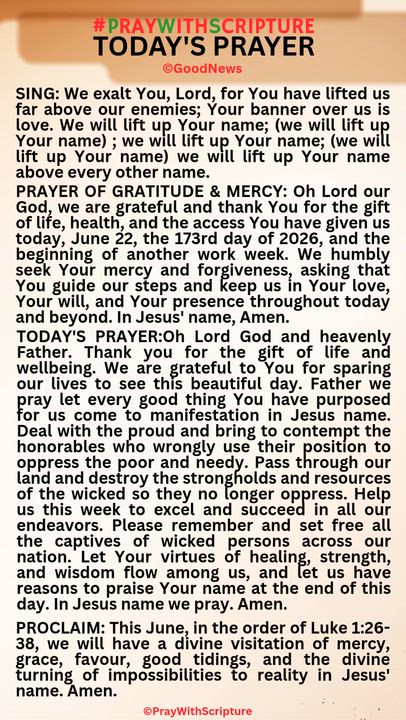 #PrayWithScriptureTodaysPrayer 
TODAY'S PRAYER:Oh Lord God and heavenly Father. Thank you for the gi...