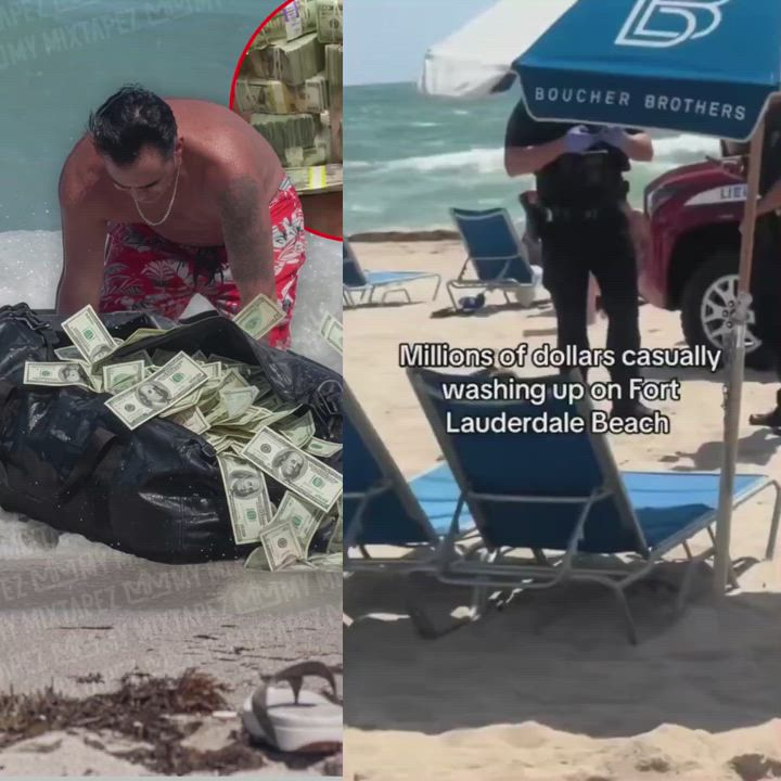 A man reportedly discovered millions of dollars in cash floating near a beach in Florida and immedia...